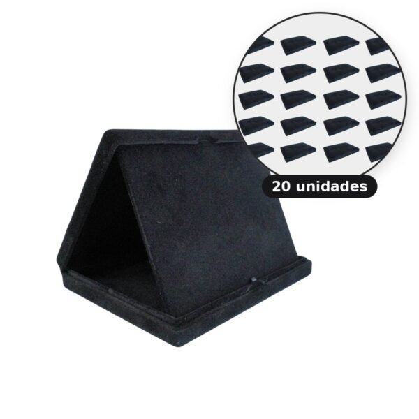 Kit com 20 estojos de veludo 18 x 14 cm com aba preto