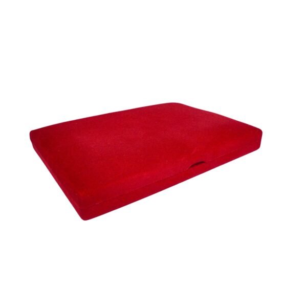 Estojo de veludo 18 x 14 cm com aba vermelho fechado