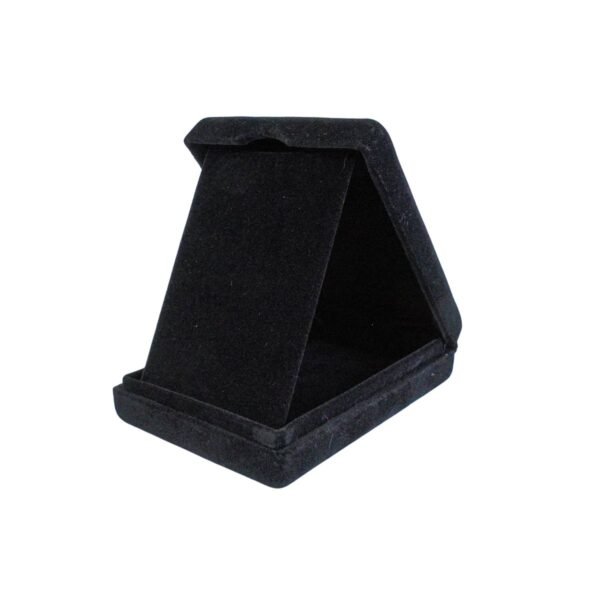 Estojo de veludo 8 x 11 cm com aba preto aberto