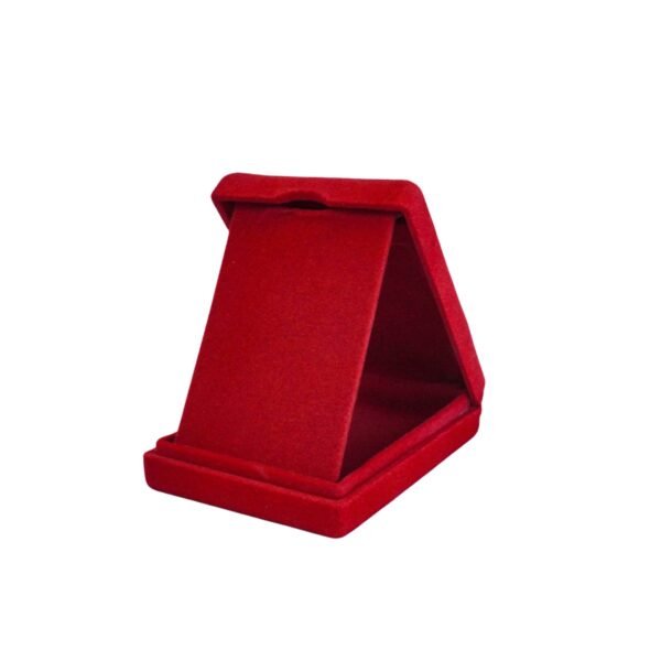 Estojo de veludo 8 x 11 cm com aba vermelho aberto (outro ângulo)