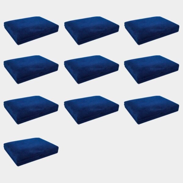 Kit com 10 estojos de veludo 23 x 18 cm com aba azul