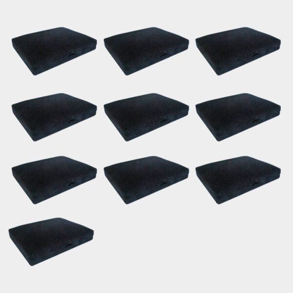 Kit com 10 estojos de veludo 23 x 18 cm com aba preto
